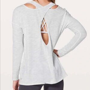 LULULEMON Back Into It Long Sleeve 3 Colour Space Dye Ice Grey Alpine White 10